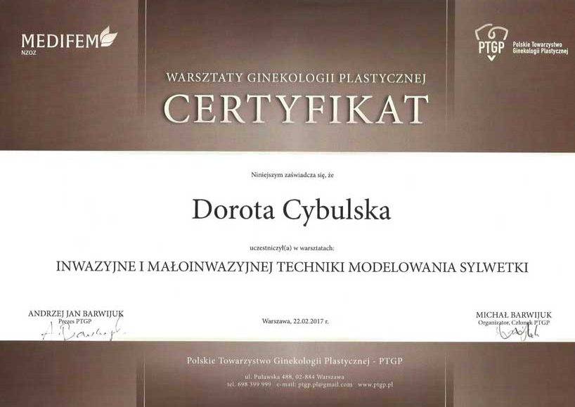 Certyfikat nr 31 Dorota Cybulska