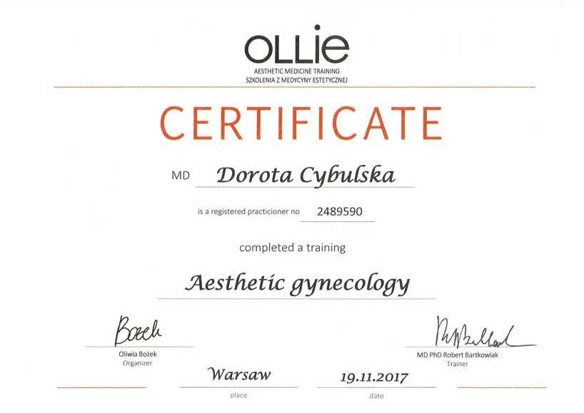 Certyfikat nr 2 Dorota Cybulska